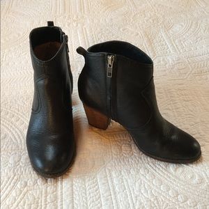 Black Leather Ankle Boots Size 8